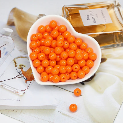 Solid color acrylic round beads handmade beaded diy accessories material Yiwu jewelry manufacturers wholesale candy color beads