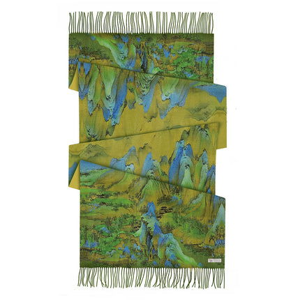 Winter Fashionable and Versatile Van Gogh Oil Painting Series Starry Sky Ladies Imitation Cashmere Long Scarf for Mother Shawl Warm Scarf