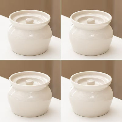 Ceramic Stew Pot for Stew in Water Household Bird's Nest Special Steaming Pot with Lid for One Person Soup Stew Pot Bowl Tucker Small Soup Pot
