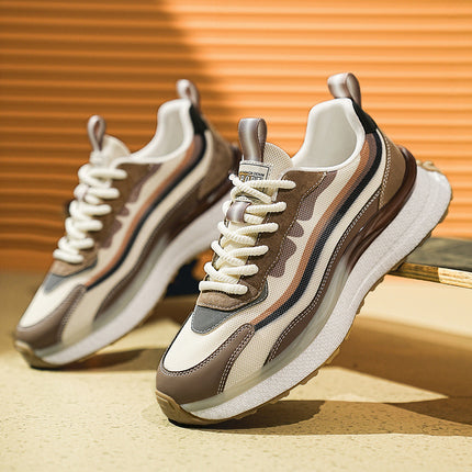Wholesale Men's Shoes 2024 New Summer Breathable Fashionable All-match Increased Soft Bottom Casual Running Sports Dad Trendy Shoes
