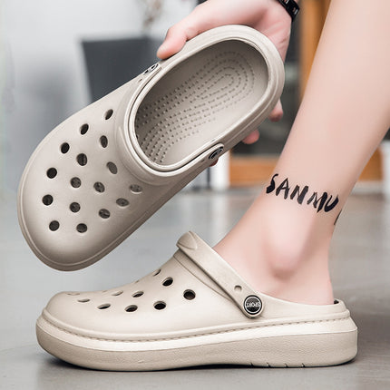 Cross-border Hole Shoes Men's Light Soft Slippers Casual Breathable Garden Baotou Slipper Men's Beach Shoes Men's Trendy