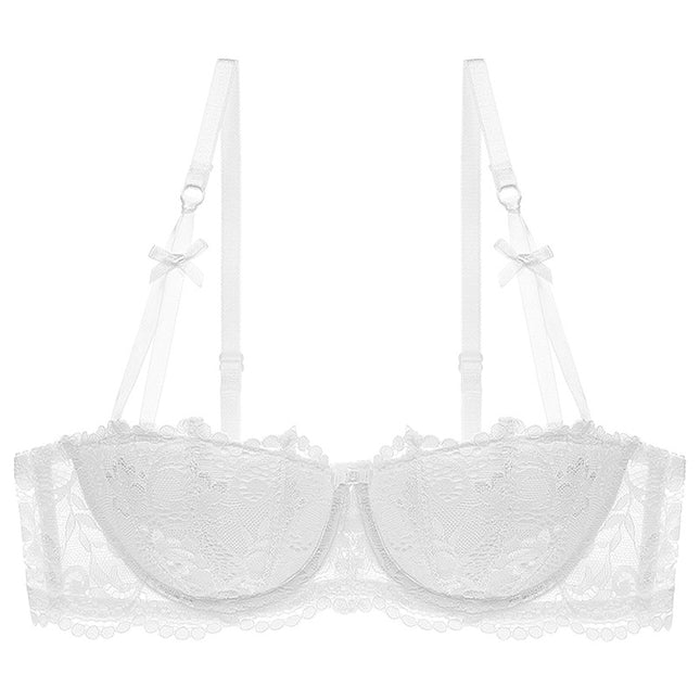 European and American Style Sexy Lace Lingerie, Thin Cotton Half-Cup Vine Jacquard Lace Lingerie, Red Push-Up Bra for the Year of Birth