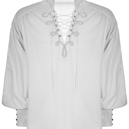 Amazon New Men's Shirt Long Sleeve Top Eaby Medieval Bright Eye Performance Stage Dress Lace-up Lace
