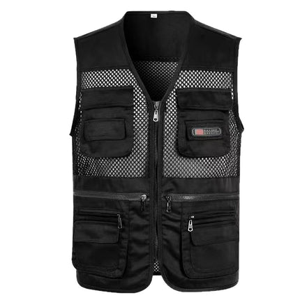 Spring and Summer Mesh Vest for Middle-Aged People Fishing All Seasons Multi-Pocket Vest Men's Spring and Autumn Casual Tactical Vest Dropshipping