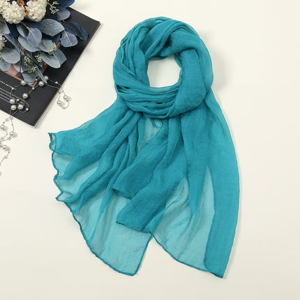 New Pure Color 30D Chiffon Silk Scarf, Fashionable Oversized Chiffon Beach Towel, Travel Sun Protection Gauze Scarf, Spot Wholesale