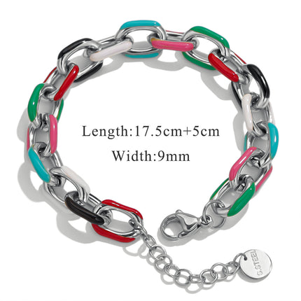 European and American Cross-Border Jewelry Colorful Bracelets for Men and Women, Light Luxury High-End Stainless Steel Non-Fading Jewelry Wholesale