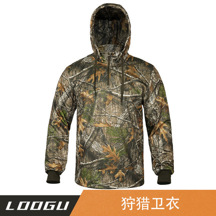 Hunting Camouflage Bionic Tree Fleece Sweater Autumn and Winter New Hunting Warm Hoodie Fleece Pullover D50