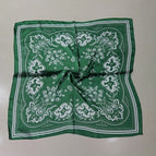 Cross-border cashew dark green silk scarf / 68X68