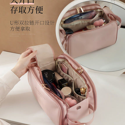 New Internet Celebrity Cosmetic Bag Large Capacity Multifunctional Cosmetics Bag Pu High-Looking Cosmetics Storage Three-Layer Organizing Box
