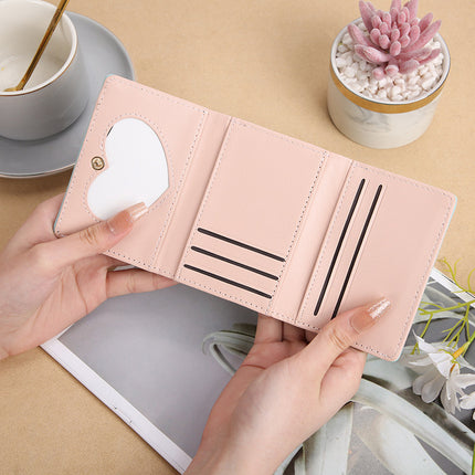 2024 New Cute Folding Women's Short Korean Style Wallet Strawberry PU Mini Clip Creative Coin Purse