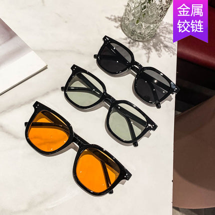 Rice Nail Square Sunglasses 2022 New Simple Sunglasses Brown Yellow Trendy Retro Sunglasses for Men and Women Internet Celebrity