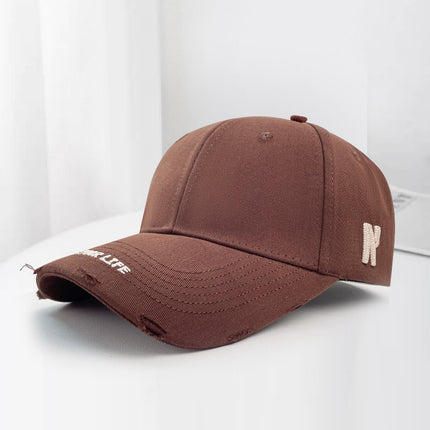 South Korea Simple Embroidered Letter Baseball Cap Women's Spring Korean Style Face Small All-match Sunshade Sunscreen Cap for Men
