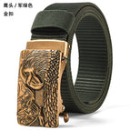 1 Eagle Head Army Green [Gold Buckle] / 110cm