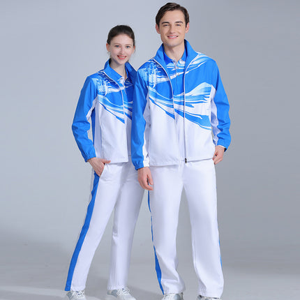 Sports windbreaker men and women students long sleeve custom sportswear wholesale sports class clothes group clothes coat logo printing