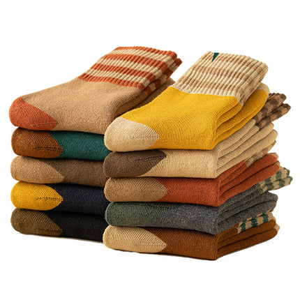 Socks Women's Mid-barrel Autumn and Winter fleece-lined Thickened Moon Socks Winter Warm Trendy All-match Stacked Socks