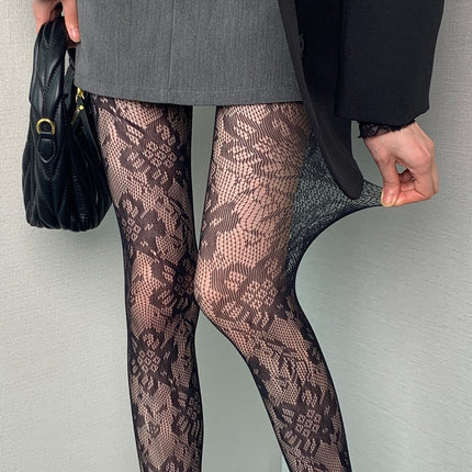 Cross-Border Rose Jacquard Pantyhose Spring and Summer Thin Japanese Style Sexy Baota J Lace Floral Embroider Fishnet Stockings for Women
