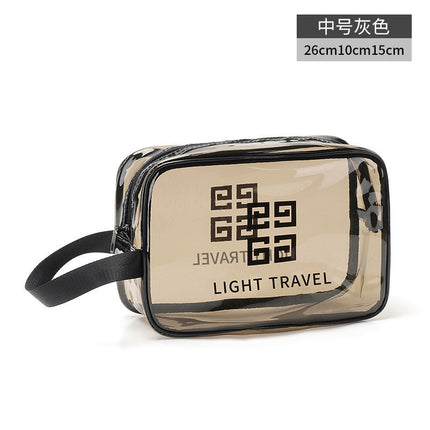 PVC Transparent Wash Bag Dry and Wet Separated Double Layer Portable Travel Waterproof Fitness Swimming Cosmetic Bag Storage Bag for Women