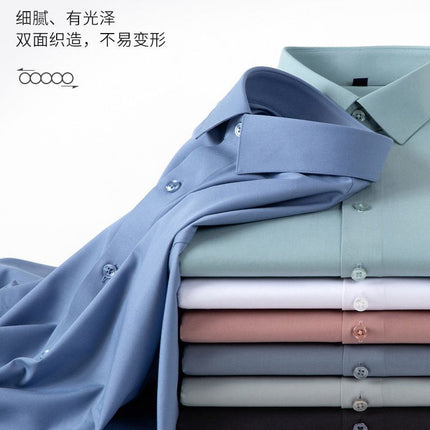 SCS196 Mulberry Silk Men's Shirt Long-sleeved Quality Men's Solid Color Clear Color Business Casual All-match Shirt Shirt