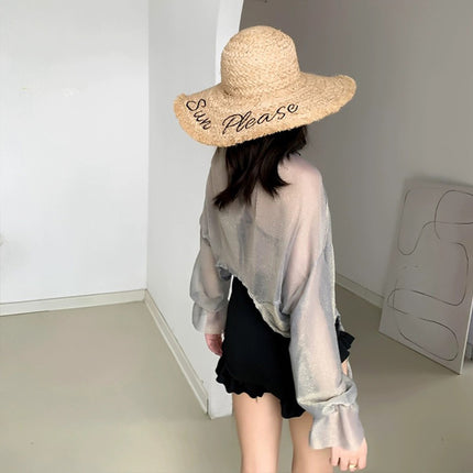 2025 One-Piece Swimsuit with Cover-Up Long-Sleeved Sun Protection Sexy Tight Swimsuit Women's Flesh-Covering Slimming Swimsuit Wholesale