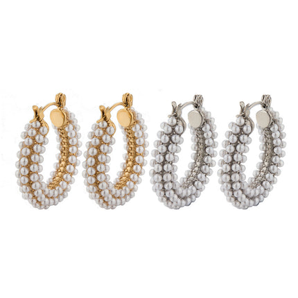 Tanabata Light Luxury Coral Pearl Earrings No Fading Niche Design Sense Earrings French Retro Accessories Women's Wholesale