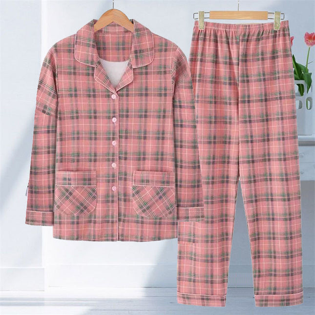 Double Pocket M-4XL100 Pure Cotton Extra Large Size Pajamas Women's Spring and Autumn Long Sleeve Moon Clothing Home Suit