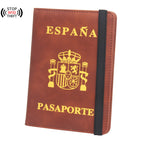 Spanish strap magnetic-proof passport holder (brown)