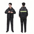 L blue check reflective suit thickened single layer green top + black pants / M
