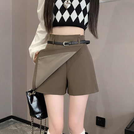 Suit Short Skirt A-Line New High-Waisted Slimming 2025 Irregular Stylish Women's Spring and Summer Pants Skirt