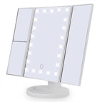 White / 22 lamp desktop three-fold mirror