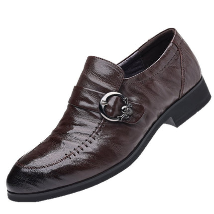 Men's Shoes 2025 Summer New Men's Casual Slip-On Pointed Leather Shoes Easiest for Match Trendy Shoes Business Formal Wedding Shoes