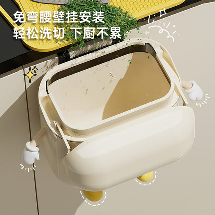 Wall-Mounted Trash Can for Home Use, Large Capacity, for Kitchen and Bathroom, No Need to Bend Over, Narrow Gap, Waterproof, with Lid