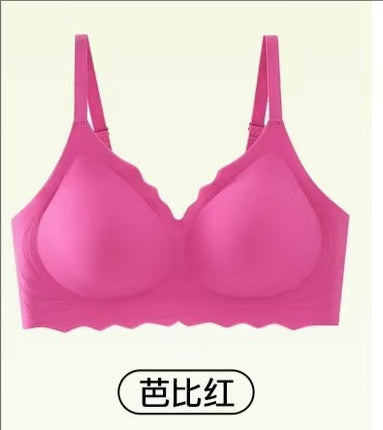 Autumn and Winter New Seamless Jelly Gel Small Chest Push-up Underwear Women's Comfortable Non-rims Anti-sagging Drop Cup Bra