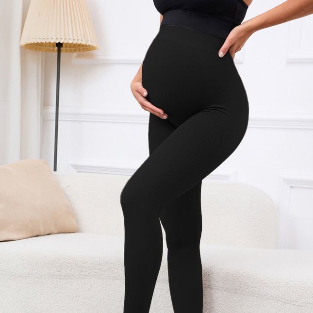 Cross-Border New Spring Style High-Waisted Belly-Supporting Pants for Pregnant Women, Leggings That Don'T Tighten the Stomach, Maternity Yoga Pants