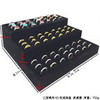Three-layer trapezoidal 63-position ring (black flannel) / Please see picture detailed size