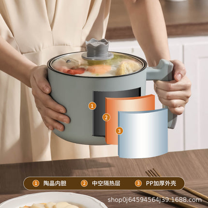 Electric Cooking Pot Student Home Kitchen Dormitory Multi-functional Electric Wok Integrated Pot Non-stick Pot Noodle Cooking Porridge Electric Hot Pot