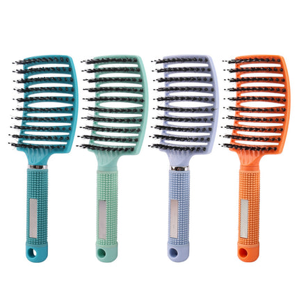 Factory Direct sales bristle big curved comb fluffy curly hair shape comb household hair massage comb oil head rib comb