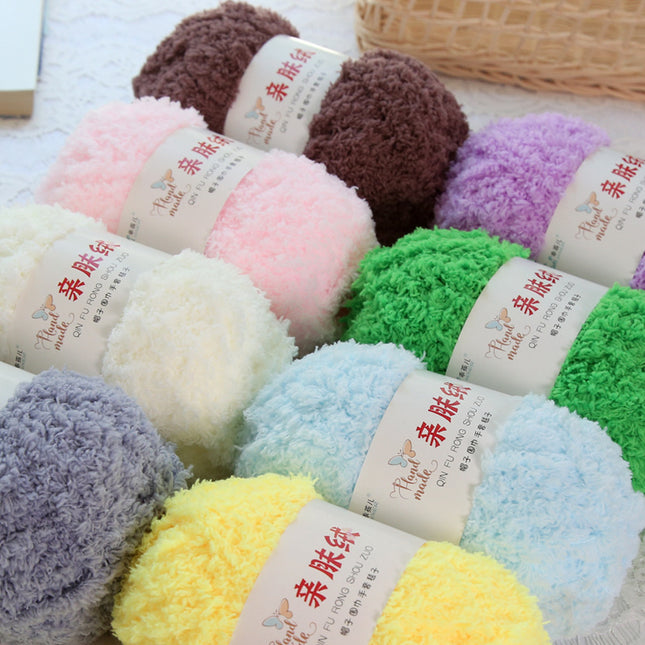 Coral fleece wool group fluffy towel scarf baby wool handmade diy woven bag self-woven material bag wholesale