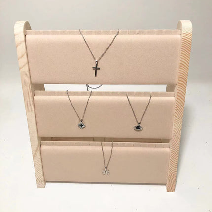Bamboo necklace display stand stall desktop decoration display props display board jewelry storage tray jewelry rack