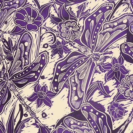 2024 European and American Swimwear New Mini Ruffled Purple Dragonfly Printed Swimsuit suit Women's Cross-border Explosions