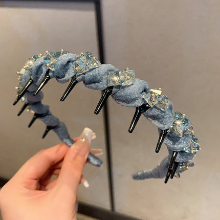 Toothed Broken Hair Wave Hair Band Women's 2025 New Style High Cranial Top All-match Face Wash Hair Band Cyber Popular Hair Clips Headdress Hair Accessories