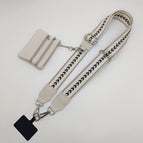 Beige black arrow shoulder strap silver hook + coin purse + spacer