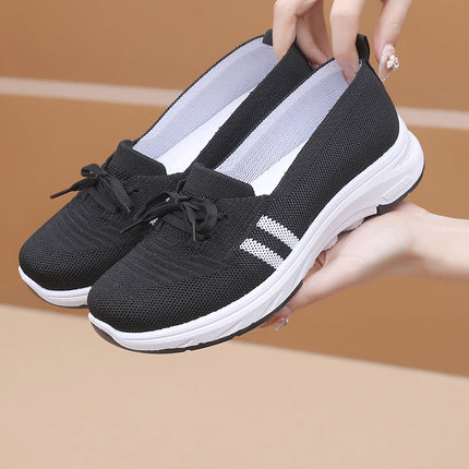 Shoes for Women Spring & Fall New Cloth Shoes Women's Flats Breathable Shallow Mouth Flats Casual Shoes Soft Sole Non-Slip Mother's Walking Shoes