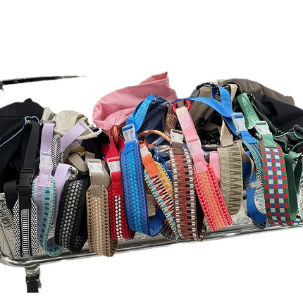 Nylon Colorful Creative Braided Rope Universal Summer Women's Rope Side-Span Double Buckle Twist Rope Homemade Braided Bag Shoulder Strap