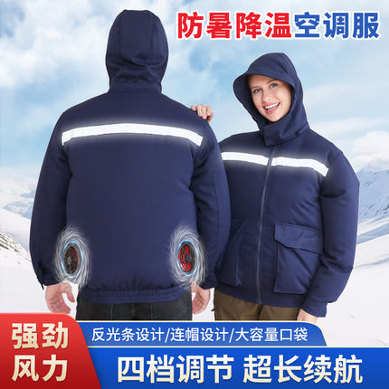 Hooded Sun Protection Air-Conditioned Clothing, Summer Air-Conditioned Clothing with Fan for Cooling, Outdoor Camouflage Work Clothes, Wholesale Workwear