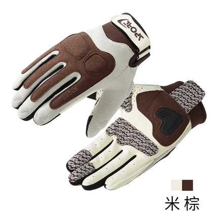 Motorcycle Gloves for Women and Men, Summer, Road Bike, Mountain Bike, Cycling, Sun Protection, Thin, Non-Slip, Wear-Resistant, Full-Finger
