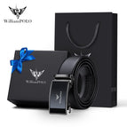 Gun Color-Litchi Pattern-Counter Gift Box [First Layer Cowhide]] / 105cm