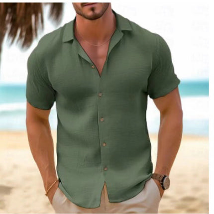 2024 summer new men's beach cardigan short sleeve cross-border hot new products on sale....