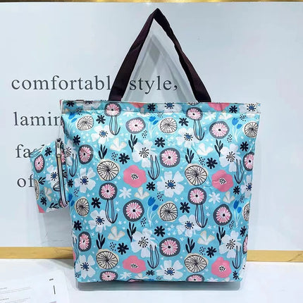 Water-Repellent Oxford Cloth Shopping Bag Foldableable Environmentally Friendly Bag Large Capacity Supermarket Grocery Shopping Bag Satchel Bag Handbag