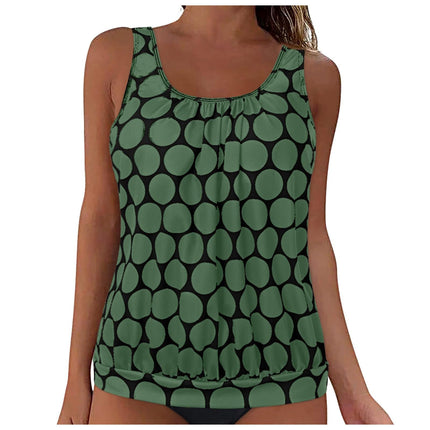 2025 New Foreign Trade Cross-Border European and American Style Split Solid Color Tummy Control Slimming Swimwear Tank Top Swimsuit Single Top