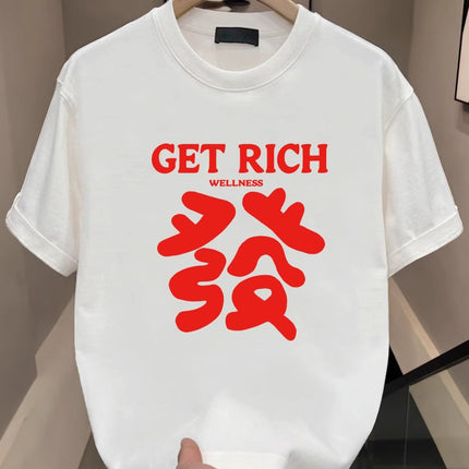 Exclusively for Overseas Wholesale~ Heavyweight Pure Cotton Short-Sleeve T-Shirt for Men, Summer 2026 New Style, Trendy Chinese Style for Men and Women, Couple Style